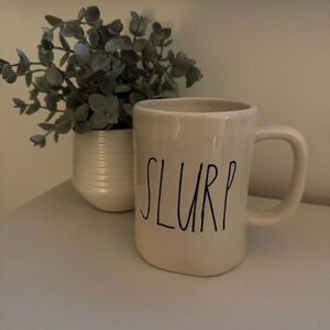 Rae Dunn Slurp Mug Large Letter Cream White Ceramic 16 oz